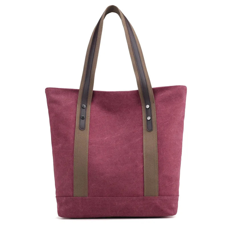 Zara Canvas Commuter Bag – Casual Large‑Capacity Shoulder Handbag
