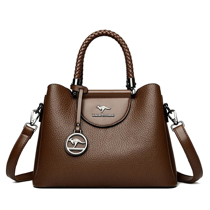 3-Layer PU Leather Tote & Crossbody Bag