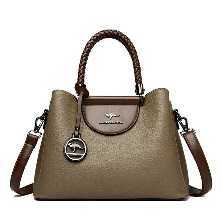 3-Layer PU Leather Tote & Crossbody Bag